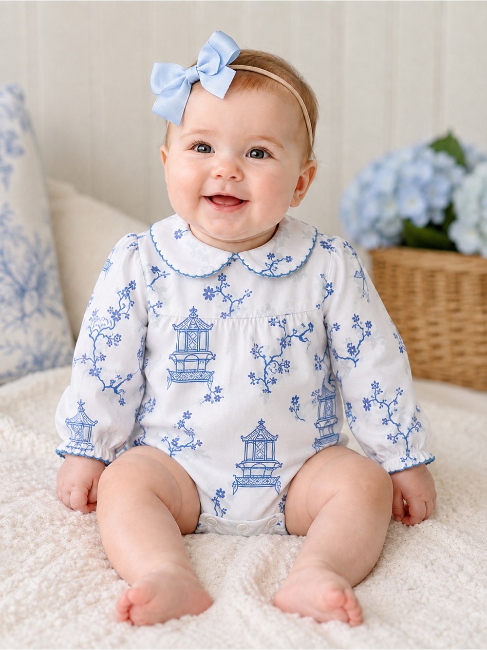 The Beaufort Bonnet Company Maude’s Peter Pan Onesie Sir Proper’s Pagoda 6M NWT
